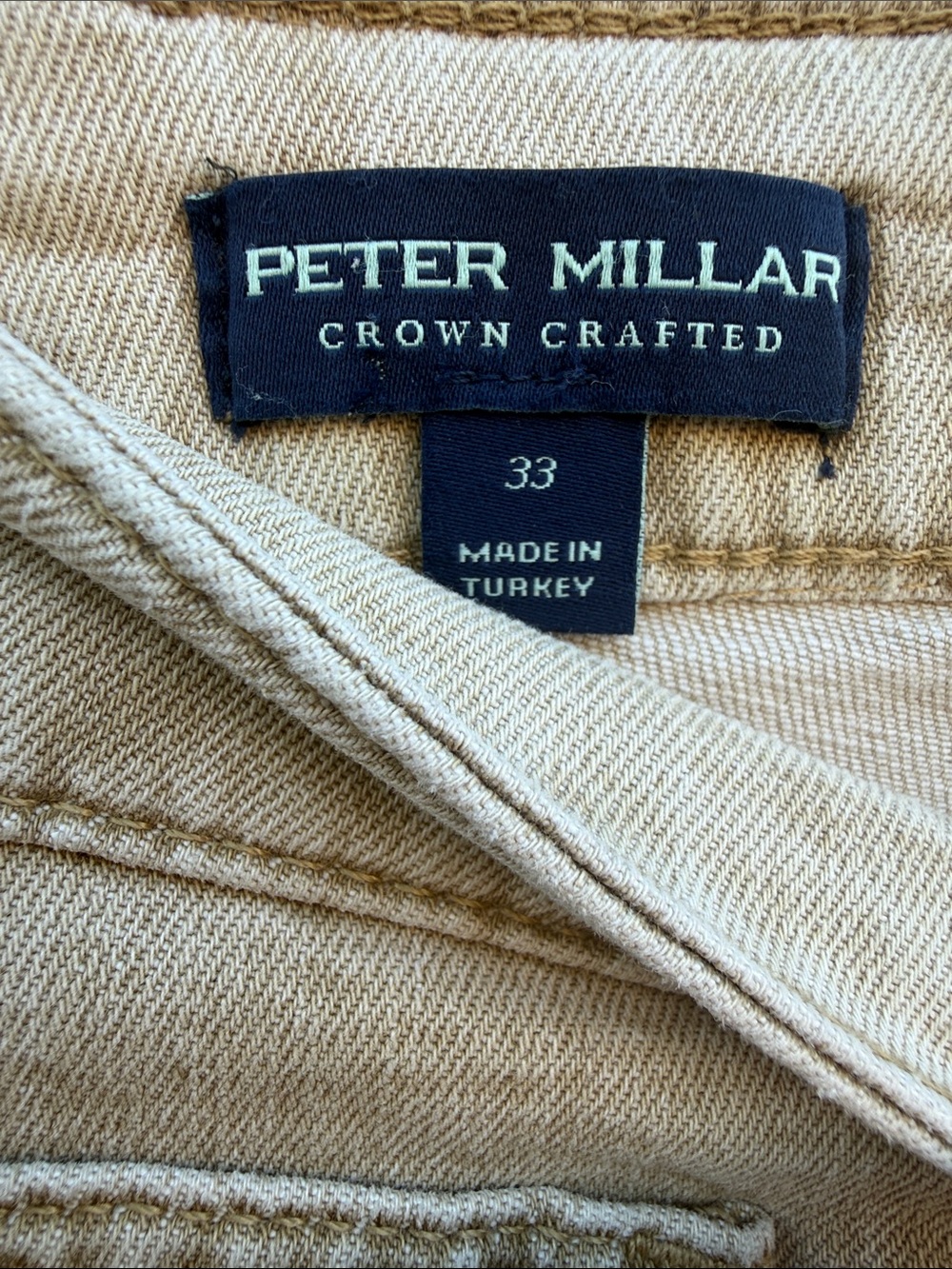 Peter Millar Men's Smooth Stretchy Pants in Light Mineral Wash Beige Size 33 - Picture 2 of 8